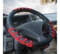 QRPTMBNF Coprivolante in pelle e tessuto per camion e autobus, dimensioni | Large Size Truck Bus Leather Fabric 40CM-50CM(Red,50CM)
