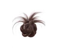 QRSTUVXZY Eleganti accessori for capelli, parrucca sintetica con bocciolo di fiore, parrucca soffice da donna, chignon basso(Dark Brown)