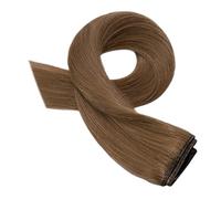 QRSTUVXZY Extension for capelli con clip, 5 clip, un pezzo, veri capelli umani, 16-2 pollici, castano scuro, for tutta la testa, lunghe e lisce. for le donne Hair Extensions(20inches)