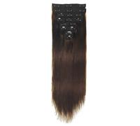 QRSTUVXZY Extension for capelli veri con clip, 8 pezzi da 16-26 pollici, capelli vergini brasiliani Remy for donne, doppia trama invisibile senza cuciture for le donne Hair Extensions(P427,24inches)