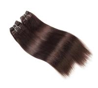 QRSTUVXZY Pacchi di capelli umani lisci, 4 pacchi, 190 grammi for confezione, extension di capelli umani Remy for le donne Hair Extensions(Dark Brown,8 8 10 10)