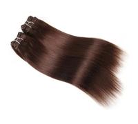 QRSTUVXZY Pacchi di capelli umani lisci, 4 pacchi, 190 grammi for confezione, extension di capelli umani Remy for le donne Hair Extensions(Light brown,10 10 12 12)