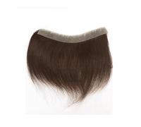 QRSTUVXZY Toupee Uomo Capelli 6 Pollici Toupee for Capelli Umani Uomo Fronte Parrucca Toppa Invisibile Senza Cuciture Ultra Sottile Pelle PU Protesi capillare Uomo(16x2cm,Brown)