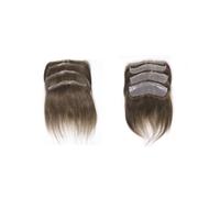 QRSTUVXZY Toupee Uomo Capelli Protesi capillare con Base in PU, attaccatura Frontale for Capelli castani Naturali, 7#, Capelli Umani Lisci(16x3.5cm)