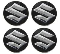 QRSWEWPA 4 Pezzi Auto Tappi Coprimozzo per Suzuki Ignis 2016-2020,Antipolvere e Impermeabile Centro Ruota Tappi Auto Cerchioni Auto Decorare Accessori,58mm-Black