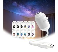 QRTHOTAXIS Proiettore Stelle e Oceano, Proiettore Cielo Stelle e Oceano Rotante 360° Luna USB per Soffitto, Plug and Play, per Camera da Letto e Auto