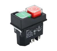 QRUYHBAJU Interruttore a solenoide Impermeabile DZ04 DZ05 DZ-6 con Pulsante elettromagnetico Impermeabile AC 250V 6A for Macchina, Sega, taglierina, Trapano.(Scram Button with Protective Cover)