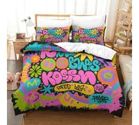 QRWEW Graffiti Bettbezug Bettwäsche Kinderbettwäsche Reißverschluss Mit Kissenbezug Betten Set Für Jungen Und Mädchen, Kinder ouble(200x200cm)