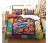 QRWEW Graffiti Bettbezug Bettwäsche Kinderbettwäsche-Set Reißverschluss Mit Kissenbezügen Betten Set Für Jungen Und Mädchen, Kinder ouble(200x200cm)