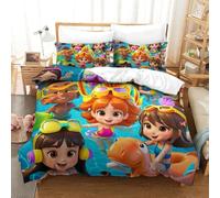 QRWEW Stampa 3D Lovely Doll Set Di Biancheria Da Letto 3 Pezzi Copripiumino E Federa Coordinata Per Ragazzi E Ragazze,coppie,camera Da Letto,decorazione King（220x240cm）