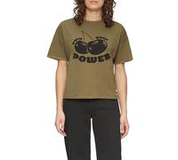 QS Maglietta con Stampa a Spalla sovrapposta, Verde Oliva, M