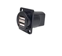 QSBVSO 1PC D Tipo Metallo Doppia Fila U Presa Femmina A Femmina U 2.0 3.0 Connettore Montaggio A Pannello Nero(USB-2.0)