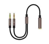 QSBVSO 3.5mm Jack Microfono Audio Audio Audio Cavo Splitter Cavo in Nylon-Intrecciato, 2 Maschio Audio/Microfono a 4 Pole Combo Femmina Aux. Computer Adattatore(0.3M)