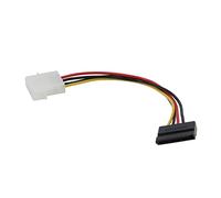 QSBVSO 8 Pollici Molex a 4 Pin Maschio a Angolo retto 2X Sata. Cavo Adattatore Compatible with convertitore Y-Splitter a 90 Gradi di Potenza a 15 Poli, ATX 12V / 5V e HDD/SSD Uso(15cm,To SATA)