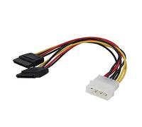 QSBVSO 8 Pollici Molex a 4 Pin Maschio a Angolo retto 2X Sata. Cavo Adattatore Compatible with convertitore Y-Splitter a 90 Gradi di Potenza a 15 Poli, ATX 12V / 5V e HDD/SSD Uso(20cm,To 2xSATA)