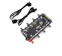 QSBVSO ARGB RGBW 3 Spillo PORTATO controllore 4Pin Pwm. Fan del mozzo del divisore 8 Port w/ma~netic Case & Cavo di Estensione di Luce Adattatore Strip 1 2V 5V RGB(5V 3P ARGB PCB-SATA)
