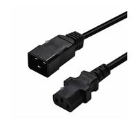 QSBVSO Cavo di Alimentazione for Computer PC/PDU - Adattatore da connettore C20 a C13 - Cavo Nero da 10 Amp 250 Volt C13-C20 for unità di distribuzione dell'alimentazione(1m)