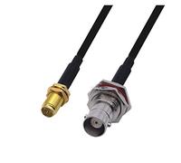 QSBVSO LMR240 50-4. Cable Kabel. RP SMA/SMA Maschio a. Bnc. Connettore maschio e femmina LMR-240. Cavo di salto coassiale coassiale rf basso perdita(1m,RPSMAF-BNCF)