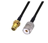 QSBVSO LMR240 50-4. Cable Kabel. RP SMA/SMA Maschio a. UHF PL259. Connettore maschio e femmina LMR-240. Cavo di salto coassiale coassiale rf basso perdita(1m,RPSMAF-UHFF)