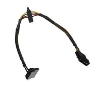 QSBVSO Molex da 18 Pollici Molex a 4 Pin Maschio a Destra Angolo 3 x Sata. Potenza Cavo Splitter da 90 Gradi a 15 Gradi con Manica Nera Compatible with ATX 12 / 5V & HDD/SSD(Molex to 2XSATA)