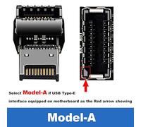 QSBVSO Motherboard USB 3.1 Type-E 20Pin Header 90 Gradi ad Angolo Gomito Adattatore Compatible with USB-C 10G 20G Porta sul Pannello Anteriore del Cavo Staffa Posteriore(Model A)