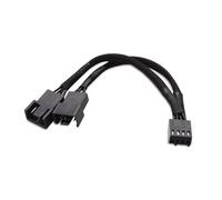QSBVSO Nero Rivestimento Net Corte 6 Pollici da 1 a 2 Madre a 4 Pin Molex processore Caso 4 Pin Pwm. Ventola di Raffreddamento Splitter Cavo Adattatore Power Hub(30cm,PWM 4pin 1X2)
