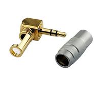 QSBVSO Nuovo Stereo Argento 3,5 mm 3 Polo 90 Gradi Fai da Te Riparazione di Cuffie Jack Compatible with Spina Adattatore, Stereo Maschio a Femmina connettore Saldatura Jack