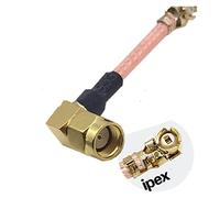 QSBVSO RG178. Cavo del ponticello U.FL IPX IPEX UFL a Rp-sma sma Angolo retto maschio femminile Antenna da 90 gradi WiFi treccina(0.1m,3 RPSMAM-IPEX)