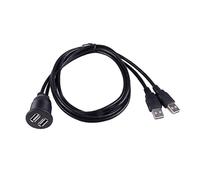 QSBVSO USB 2.0 2 Porte Cavo a Doppio Monte -USB Prolunga, trattino, Cavo di Montaggio del Pannello, Compatibile con Auto, Barca, Moto e Altro Ancora