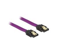 QSBVSO Viola Manica 18 Pollici Premium 6 GB/S Dati SATA3. Cavo con Chiusura a Scomparsa placcata in Oro Compatible with Sataiii 6. Gbps. Disco Fisso Disco del Disco Rigido/Ssd.