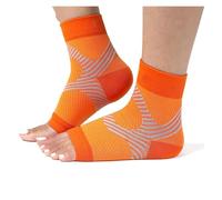 QSCTYG 1 Paio di Calze Sportive for Caviglia, Compressione, fascite Plantare, Manicotti, Supporto for Piede e Arco Plantare. Sollievo dal Dolore al Tallone, tendinite di Achille(Orange,S-M)