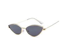 QSCTYG Occhiali da Sole da Donna 2 Pezzi Carini Sexy Occhiali da Sole Donne retrò Piccolo Nero Rosso Rosa Occhiali da Sole Femminile Vintage Sfumature per Le Donne 489 (Lenses Color : GoldGray)