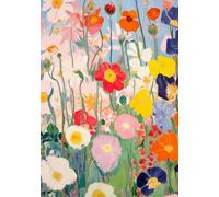 QSDTGHUIKP Famoso Gustav Klimt Poster di fiori pastello Arte della parete d'epoca Gustav Klimt Stampe su tela Pittura colorata per la decorazione di immagini domestiche 40x60cm senza cornice