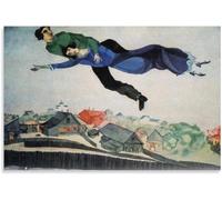 QSDTGHUIKP Famoso Marc Chagall Over The Town Poster Arte Della Parete Su Tela Astratta Marc Chagall Stampe Pittura Estetica Per Home Decor Picture 40x55cm Senza Cornice