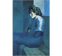 QSDTGHUIKP Famoso Pablo Picasso Poster Blu Periodo Stampe d'Arte Pablo Picasso Pittura Classico Quadro Della Parete Per Il Bagno Ufficio Decorazione Della Parete 16x24inx1 Senza Cornice
