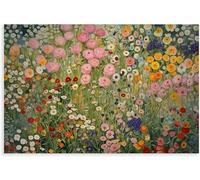 QSDTGHUIKP Famoso poster di Gustav Klimt《Giardino pastello》Pittura su tela Arte della parete vintage Gustav Klimt Immagine per il soggiorno Stampe Decor 50x70cm senza cornice