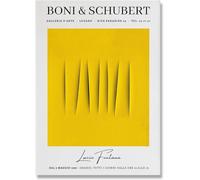 QSDTGHUIKP Lucio Fontana Poster Giallo Graffi Ombra Stampe Su Tela Moderna Arte Della Parete Lucio Fontana Pittura Per Bagno Decorazione Della Parete Quadro 40x55cm Senza Cornice