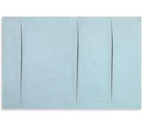QSDTGHUIKP Lucio Fontana Poster《Graffi blu》Pittura su tela Astratta Wall Art Lucio Fontana Stampe Quadro Moderno per Arredamento Soggiorno 70x50cm Senza Cornice