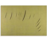 QSDTGHUIKP Lucio Fontana Poster《Graffi gialli》Pittura su tela Astratta Arte della parete Lucio Fontana Stampe Quadro moderno per l'arredamento del soggiorno 70x50cm senza cornice