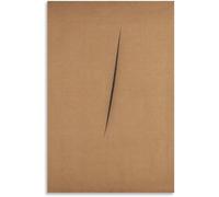 QSDTGHUIKP Lucio Fontana Poster《Graffi marroni》Pittura su tela Astratta Wall Art Lucio Fontana Stampe Quadro Moderno per Arredamento Soggiorno 40x55cm Senza Cornice