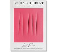 QSDTGHUIKP Lucio Fontana Poster Rosa Graffi Ombra Stampe Su Tela Moderna Arte Della Parete Lucio Fontana Pittura Per Bagno Decorazione Della Parete Quadro 40x55cm Senza Cornice
