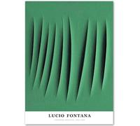 QSDTGHUIKP Lucio Fontana Poster Verde Graffi Ombra Stampe Su Tela Arte Moderna della Parete Lucio Fontana Pittura per Bagno Wall Decor Picture 40x55cm Senza Cornice
