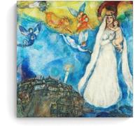 QSDTGHUIKP Marc Chagall Madonna del Villaggio - Stampe artistiche estetiche da parete, poster di Marc Chagall, dipinto retrò su tela per la decorazione della casa, 50x50 cm, senza cornice