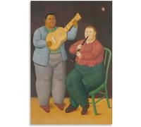 QSDTGHUIKP Musicos 2017 Poster di Fernando Botero Arte della parete Fernando Botero Stampe Persone divertenti Pittura su tela per Home Decor Picture 60x80cmx1 senza cornice