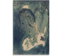 QSDTGHUIKP Stampe Marc Chagall《Abramo E Sarah》 Tela Wall Art Immagine astratta Marc Chagall Poster Retro Painting per la decorazione della parete del bagno 40x65cm senza cornice
