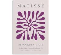 QSDTGHUIKP Viola Matisse floreale arte della parete viola i ritagli stampe su tela Henri Matisse pittura moderna fiore arte della parete per la decorazione del bagno 16x24 senza cornice