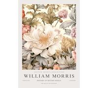 QSDTGHUIKP William Morris Wall Art Calendula Bianca Pittura William Morris Floreale Stampe su Tela Mostra Poster per Bagno Wall Decor 16x24in Senza Cornice