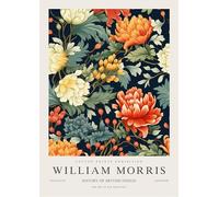 QSDTGHUIKP William Morris Wall Art Calendula Pittura William Morris Orange Floral Canvas Prints Mostra Poster per Bagno Wall Decor 16x24in Senza Cornice