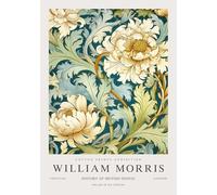 QSDTGHUIKP William Morris Wall Art Calendula Pittura William Morris Stampe su tela floreale colorate Poster di mostra per la decorazione della parete del bagno 16x24 pollici senza cornice