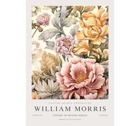 QSDTGHUIKP William Morris Wall Art Rosa calendula Pittura William Morris Floreale Stampe su Tela Poster di Mostra per Bagno Wall Decor 16x24in Senza Cornice